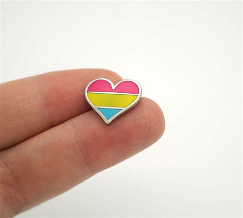 Tiny Pansexual Flag Heart Enamel Pin Compoco