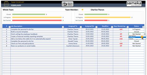 Team To Do List Excel Template Employee Task List Template