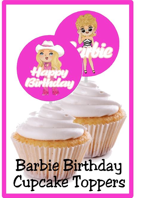 DIY Party Mom Barbie Cupcake Topper Printable