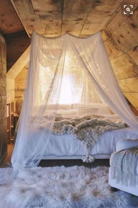 You're a few ties away from creating a romantic retreat the gauzy, dreamy, sweetly ruffled bed tent, softly lit by a beaded chandelier, is just such a magical place. Make a magical bed canopy with lights | DIY projects for ...
