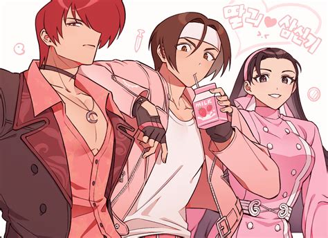 Yagami Iori Kusanagi Kyou And Kagura Chizuru The King Of Fighters Drawn By Takuyak1man