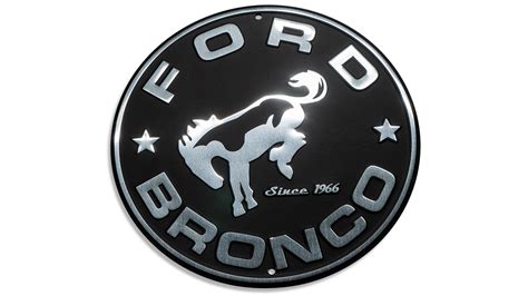 Embossed Sign Ford Bronco Black 1175 Inch Round