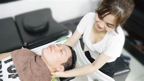 Relax Wash Hair Massage Face Young Girl At Luxyry Man Hair Salon Danang Vietnam Asmr Massage