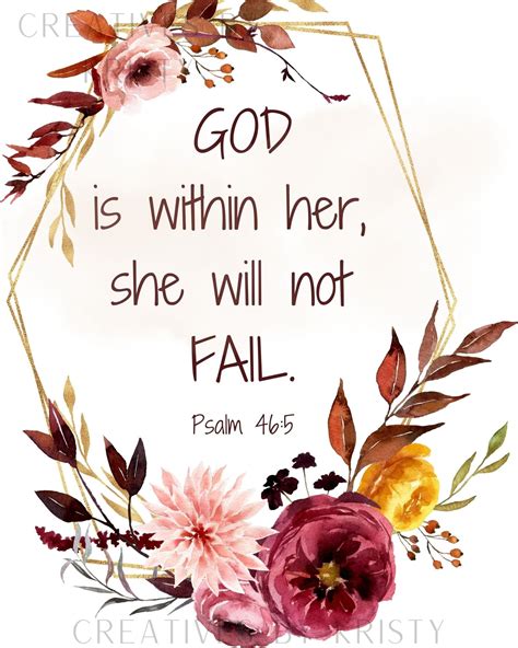 God Is Within Her She Will Not Fail Psalm 46 5 Etsy