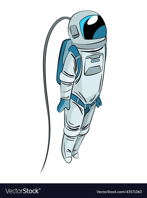 Astronaut Or Cosmonaut In Spacesuit Floating Vector Image