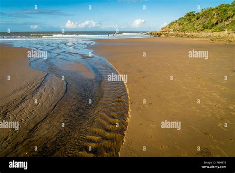 River Flowing Into The Ocean In Australia Stock Photo Alamy
