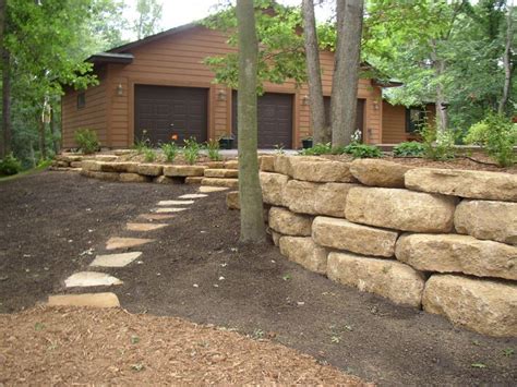 Landscaping St Louis Boulder Retaining Wall Stone Landscaping
