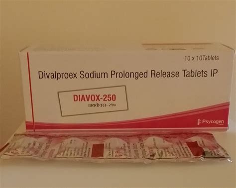 Diavox Divalproex Sodium 250 Mg Tablets Packaging Type Box At Rs 720