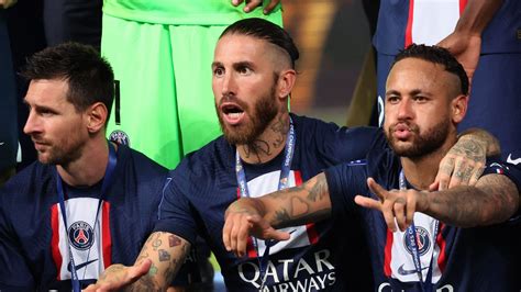 watch messi neymar and ramos all score as psg cruise to trophee des champions uk