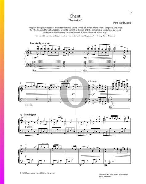 Chant Sheet Music Piano Solo Oktav