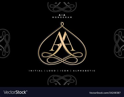 aa monogram initial wedding logo company vector image