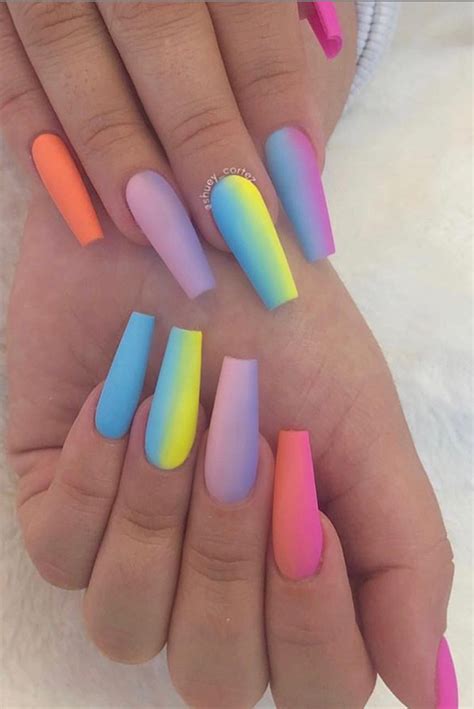Do this repeatedly to darken the polish colors and increase the ombré effect. These Amazing Ombre Coffin Nails Design For Summer Nails ...