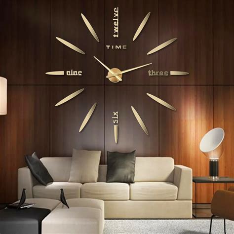 Diy Creativemute Wall Clock 3d Mirror Home Decor Digital Wall Clocks In Wall Clocks From Home