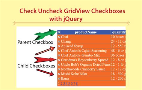 Check Uncheck All GridView Checkboxes With JQuery