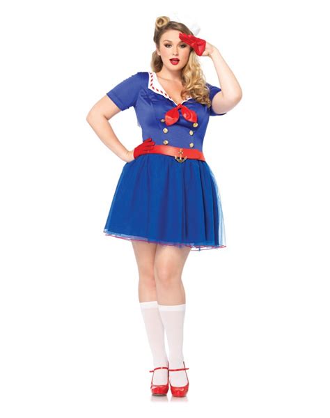 Ahoy There Honey 50s Pin Up Girl Plus Size Sailor Costume