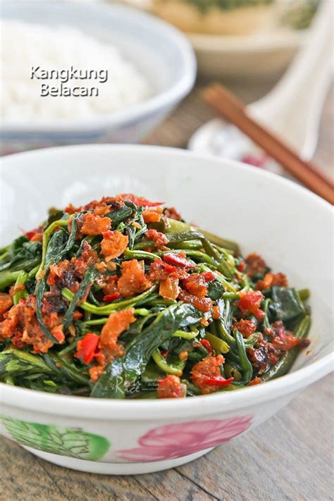 Kangkung Belacan Is A Malaysian Spicy Water Spinach Stir Fry Flavored