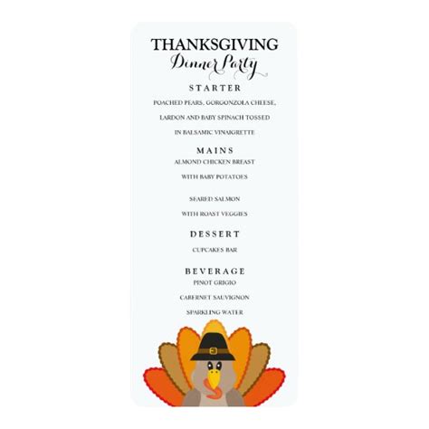 Our online rsvp tracking makes sure every one of. Thanksgiving Dinner menu card template | Zazzle.com