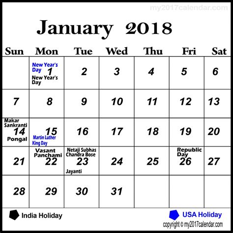 Monthly Calendar With Holidays Free Resume Templates