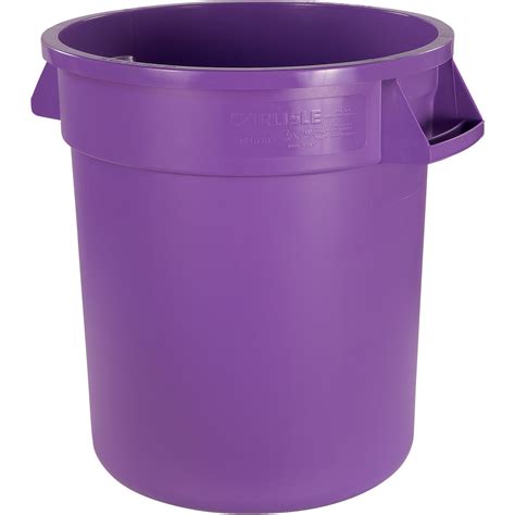 34101089 Bronco Round Waste Bin Trash Container 10 Gallon Purple