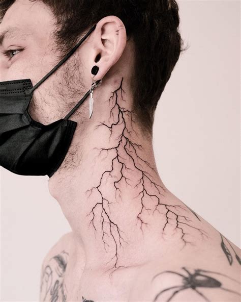 Lightning Neck Tattoo Tattoo Ideas For Men And Women In 2024