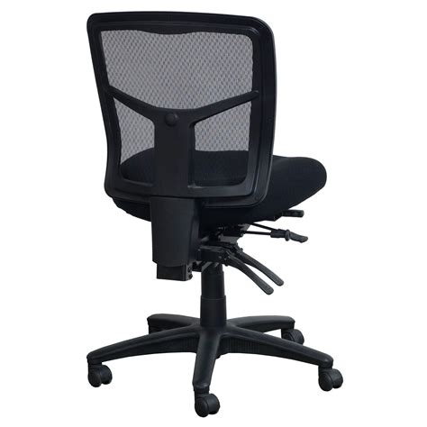 Black contemporary armless desk chair. Performance Office Furnishings Used Armless Mesh Task ...