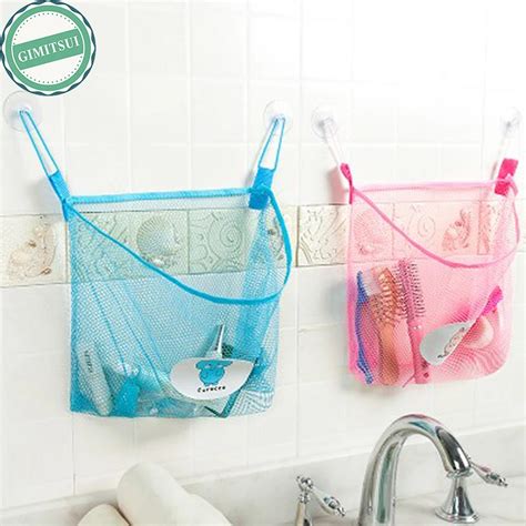 Home Bathroom Suction Net Bag Bath Baby Kid Storage Organizer Tidy Toy