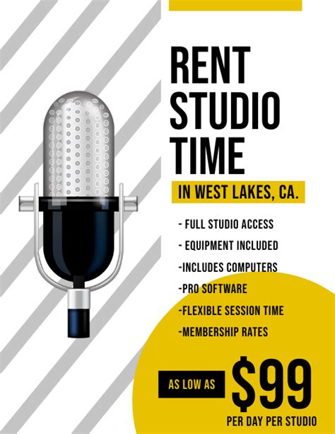 Rent Studio Time Template Postermywall