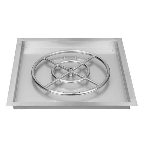 Celestial Fire Glass 24 In X 24 In Square Stainless Steel Drop In Fire Pit Pan With 18 In