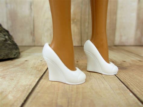 White Wedge Heel Shoes For Barbie Doll All Variety Shop