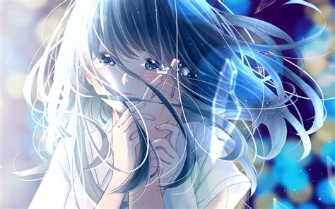 Anime Girl With Blue Hair