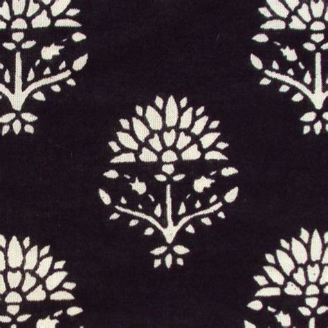 Cotton Fabric Black And White Indian Motif Print By Pallavik Textile