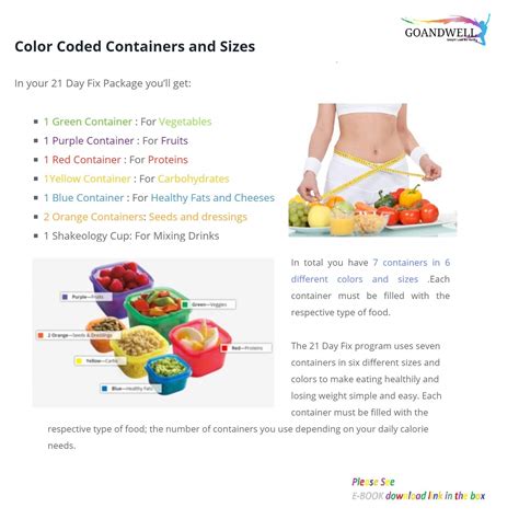 Portion Control Container And Food Plan Double Set 14 Pieces 21 Day