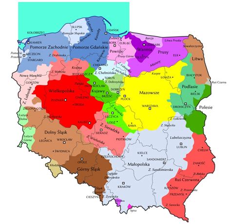 Історичні області Польщі | Польща для мандрівників