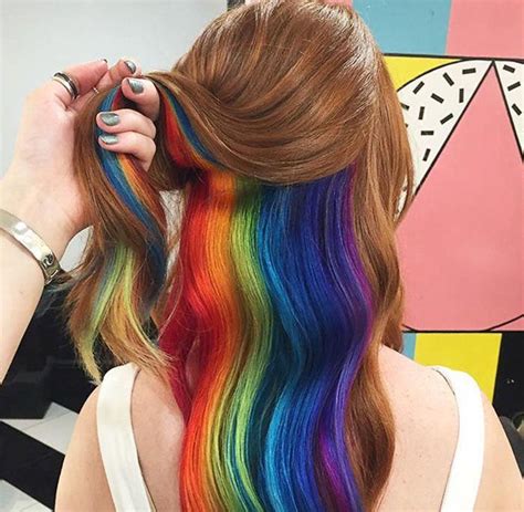 people are obsessed with this new hidden rainbow hair bored panda hidden hair color