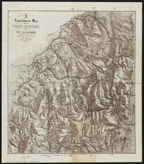 A Topographical Map Of The White Mountains Of New