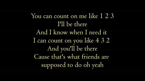 You can count on me! b is saying that they will be able to do it and that it will be done, that person a can. Bruno Mars - Count on me with lyrics - YouTube