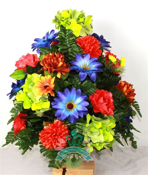 Beautiful Xl Spring Mixture Cemetery Vase Arrangement For 3 Inch Vase