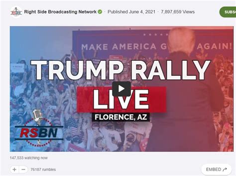 WOW OVER 419 000 Viewers Tune In To Watch Trump Florence Rally On RSBN