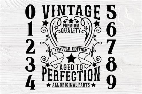 50th Birthday Svg Aged To Perfection Vintage Svg Birthday Numbers By