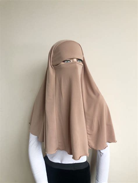 Beige Transformer Hijab Niqab Nude Niqab Traditional Hijab Etsy Australia