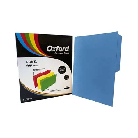 Folder Oxford M762 12 Az Carta Color Azul C100pzs Meses Sin Interés