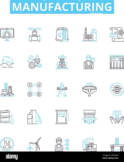 Manufacturing Vector Line Icons Set Manufacturing Production