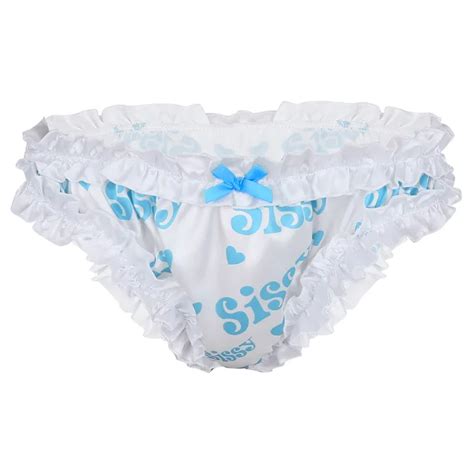 Iefiel Sexy Mens Briefs Satin Sissy Panties Lingerie Super Frilly Ruffled High Cut Sissy