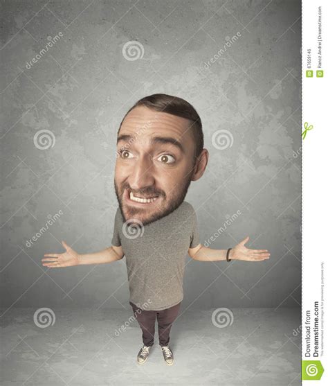 Funny Person With Big Head Stock Photo Image Of Dark 67659146