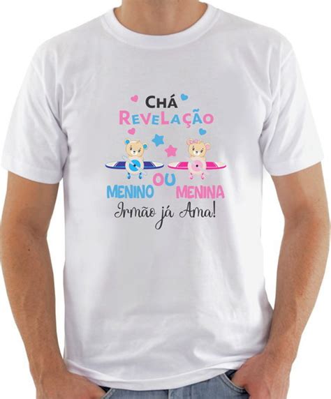 Camisa Personalizada Chá Revelação Irmão Já Ama Ursinhos Elo7