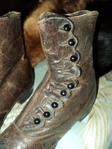 Museum Deacession Antique Victorian Leather Button Up Boots Etsy Victorian Shoes Boots