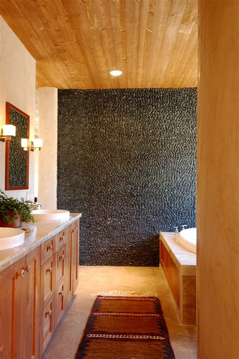Charcoal Black Standing Pebble Tile Pebble Tile Modern Tiles