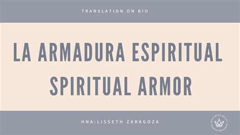 La Armadura Espiritual Spiritual Armor Youtube