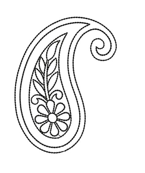 Outline Paisley Embroidery Design Paisley Embroidery Handwork
