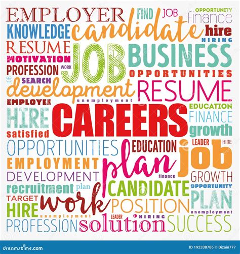 Careers Word Cloud Collage Business Concept Background Stock